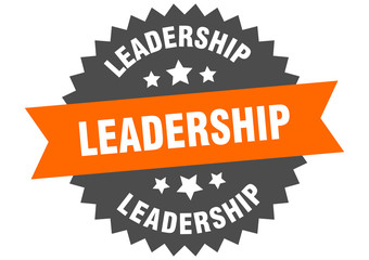 leadership sign. leadership circular band label. round leadership sticker