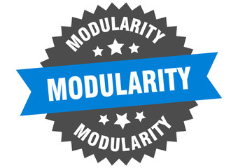 modularity sign. modularity circular band label. round modularity sticker