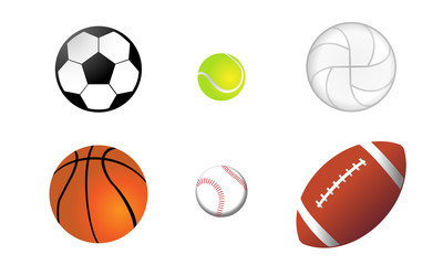 Illustration set of various types of balls