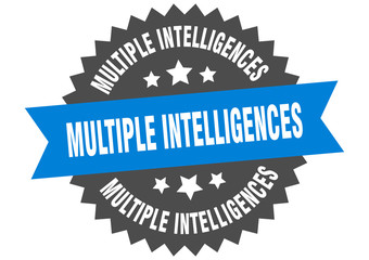 multiple intelligences sign. multiple intelligences circular band label. round multiple intelligences sticker