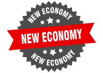 new economy sign. new economy circular band label. round new economy sticker