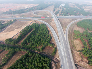 Aerial photography bird-eye view of City