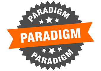 paradigm sign. paradigm circular band label. round paradigm sticker