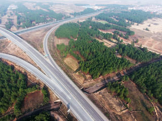 Aerial photography bird-eye view of City