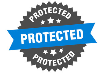 Fototapeta premium protected sign. protected circular band label. round protected sticker
