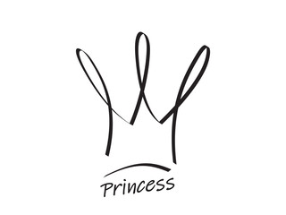 Luxury, premium, deluxe sign. Hand drawn crown