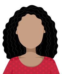 Woman Black Blank Faces Illustration