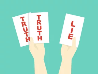 Hands Two Truths And Lie Game Illustration © BNP Design Studio