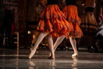 Don Quixote ballet. Closeup of ballerinas dancing © Ruslan