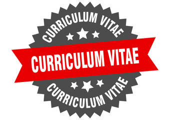 curriculum vitae sign. curriculum vitae circular band label. round curriculum vitae sticker