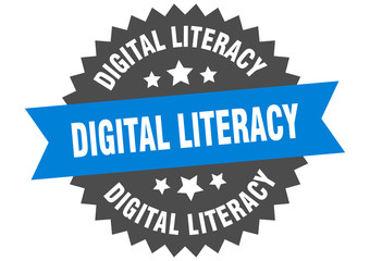 digital literacy sign. digital literacy circular band label. round digital literacy sticker