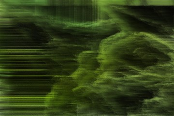 abstract background with digital screen bad damaged noise and very dark green, moderate green and dark olive green colors
