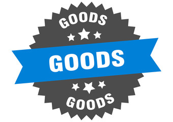 goods sign. goods circular band label. round goods sticker