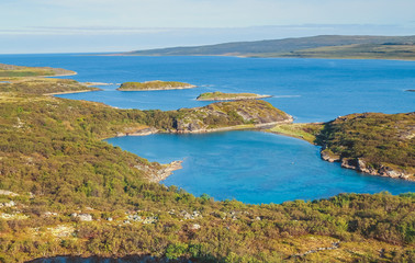 Panorama of the Barents Sea and the Arctic Ocean on the Kola Peninsula, in the north of Russia