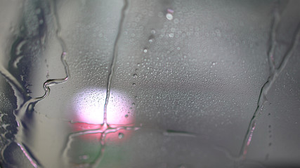 Abstract Car Wash Water Droplets on Windshield Glass Texture