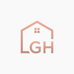letter G H with Real Estate element. home concept Construction logo template, Home and Real Estate icon. Housing Complex Simple Vector Logo Template. - vector