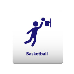 Basketball sport Symbol. stickman solid icon.vector illustration