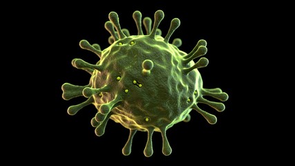 Fototapeta premium Coronavisus Corona Sars Virus Microbe Bacteria Macro Microscopic 3d Illustration