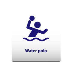 Water polo sport Symbol. stickman solid icon.vector illustration