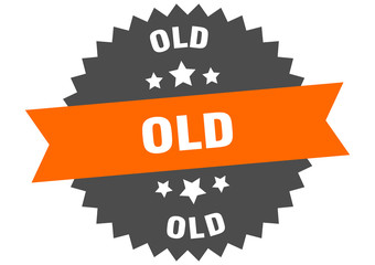 old sign. old circular band label. round old sticker