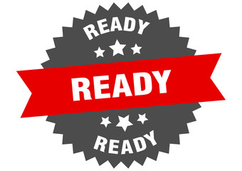 ready sign. ready circular band label. round ready sticker