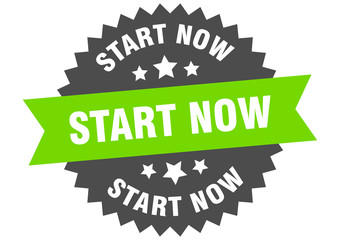 Fototapeta premium start now sign. start now circular band label. round start now sticker