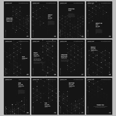 Obraz premium A4 brochure layout of covers design templates for flyer leaflet, A4 brochure design, presentation, magazine cover, book design. Geometric background with hexagons and triangles for medical concepts.