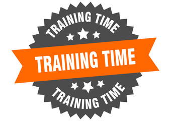 training time sign. training time circular band label. round training time sticker