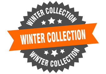 winter collection sign. winter collection circular band label. round winter collection sticker