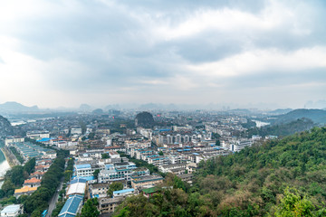 Fototapeta na wymiar An aerial view of guilin city, guangxi province, China