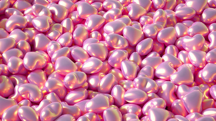 Beautiful background with hearts, Happy Valentine's Day! 3d illustration, 3d rendering.