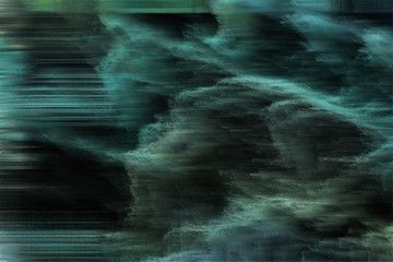 abstract background with digital screen bad damaged noise and very dark blue, cadet blue and teal blue colors