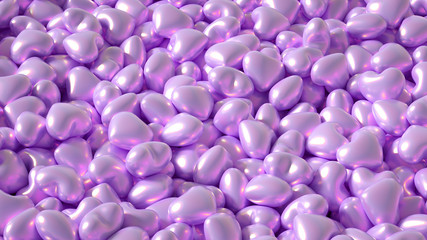Beautiful background with hearts, Happy Valentine's Day! 3d illustration, 3d rendering.