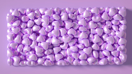 Beautiful background with hearts, Happy Valentine's Day! 3d illustration, 3d rendering.