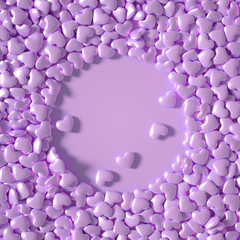 Beautiful background with hearts, Happy Valentine's Day! 3d illustration, 3d rendering.