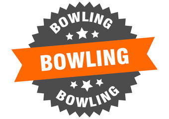 bowling sign. bowling circular band label. round bowling sticker