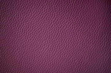 Leather texture close up. Purple fashionable background, top view. Stylish violet wallpaper. Plum purple, wine color. Rough surface.