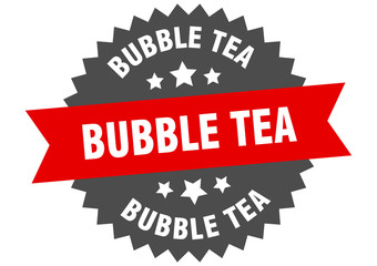 bubble tea sign. bubble tea circular band label. round bubble tea sticker