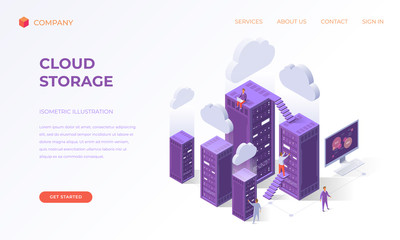 Landing page for cloud data storage