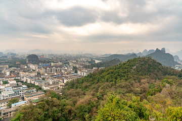 Obraz premium An aerial view of guilin city, guangxi province, China