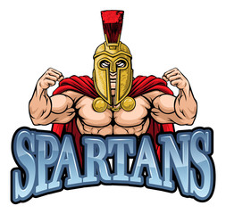 A Spartan or Trojan warrior sports mascot