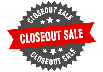 closeout sale sign. closeout sale circular band label. round closeout sale sticker