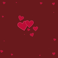 Red heart love confettis. Valentine's day explosio