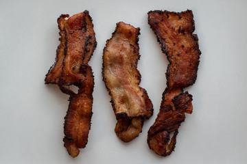 Bacon Trio on White Background