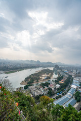 An aerial view of guilin city, guangxi province, China