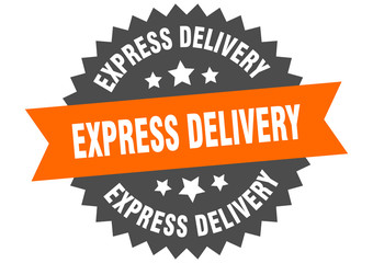 express delivery sign. express delivery circular band label. round express delivery sticker