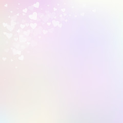 White heart love confettis. Valentine's day corner