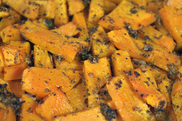Baked pumpkin close-up