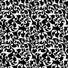 seamless pattern in monochrome colors, baroque ornament, swirls classic