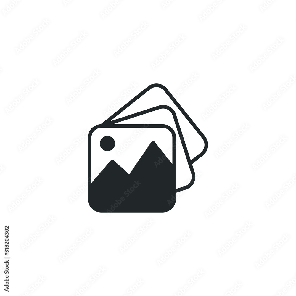 Poster premium picture icon template color editable. pictures symbol vector sign isolated on white backgrou